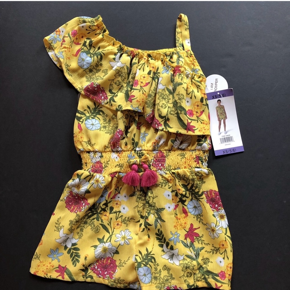 NWT BCBGirls Yellow Floral Romper - Size 5/6